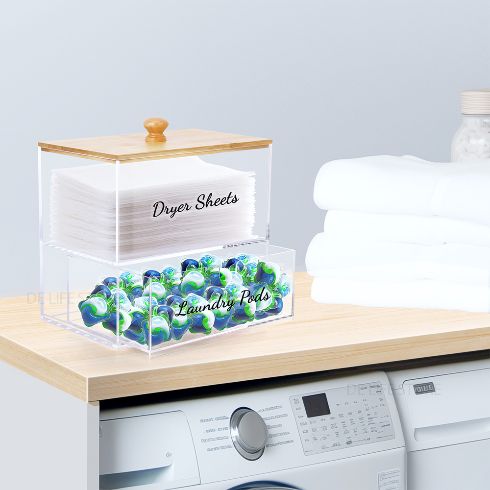 Laundry Strip Eco - Acrylic Laundry Pods Organizer Double Layer