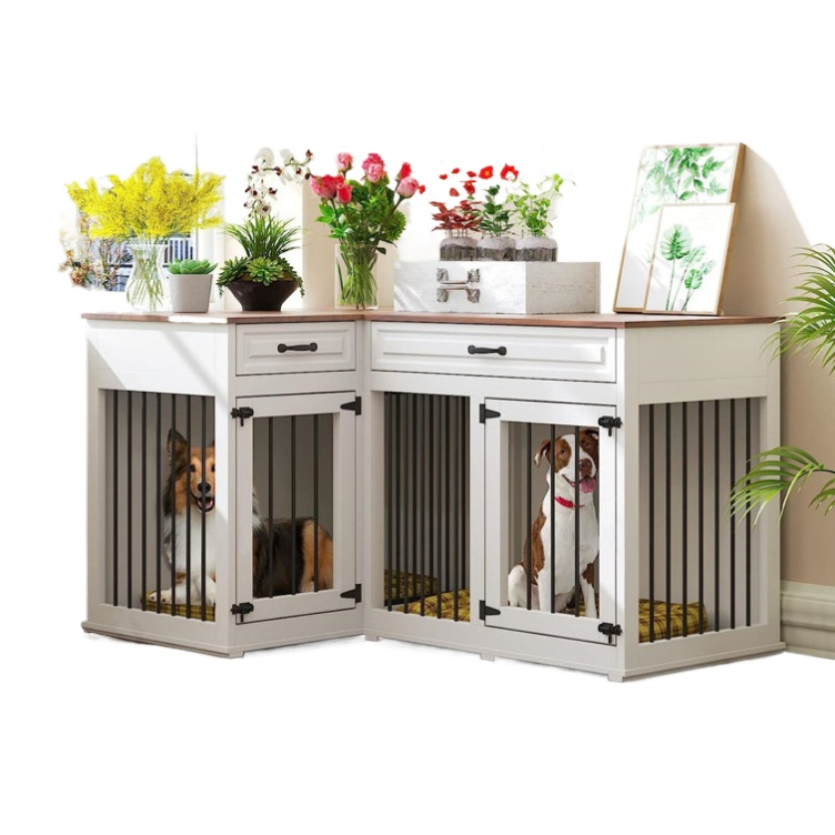 Sustainable Living House - Wholesale Large Corner L-Shape White Wooden
