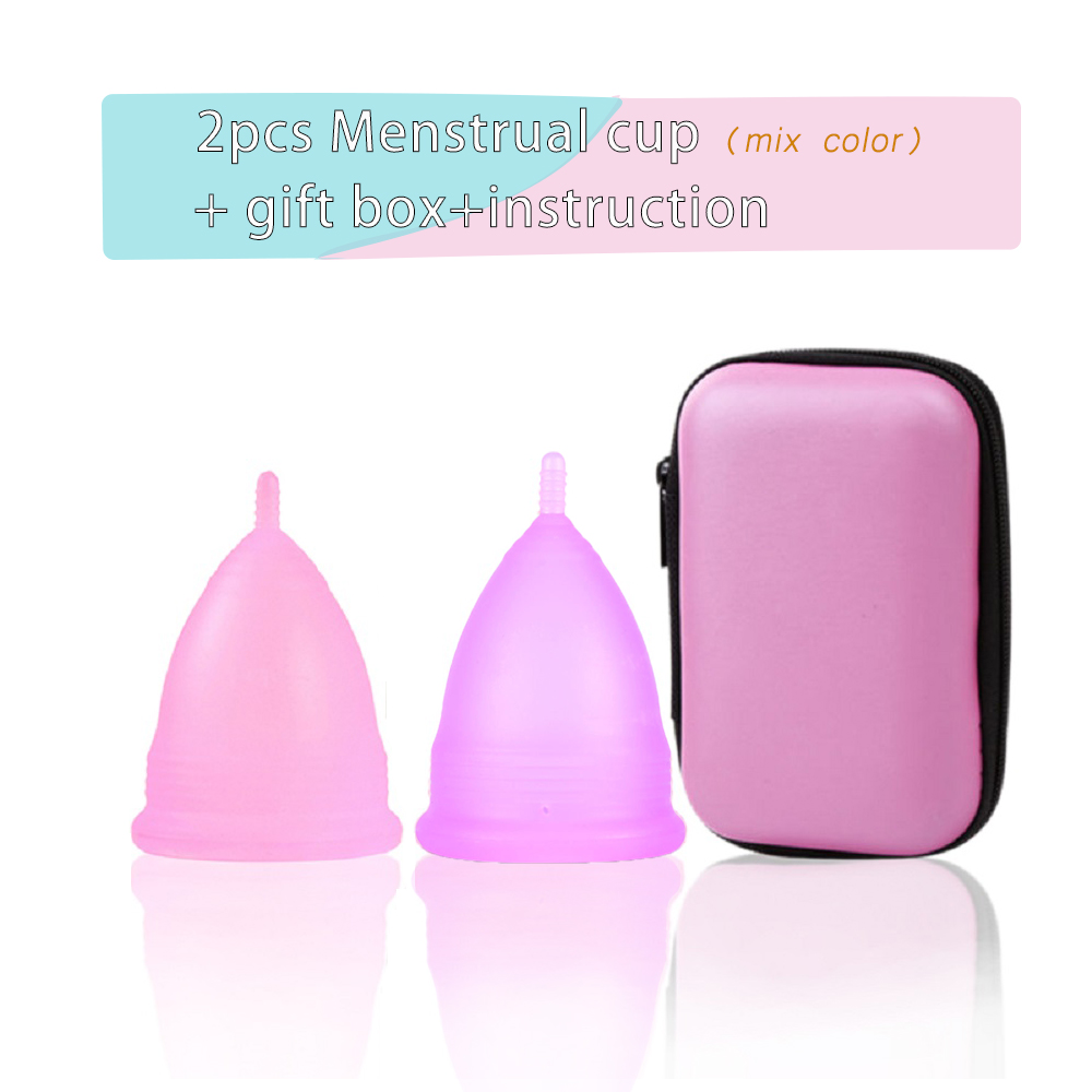 Menstrual Cup Silicone - 2Pcs Women Menstrual Cup Medical Silicone